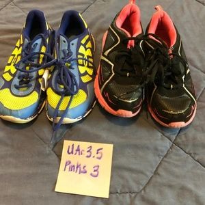 UA Under Armour neon yellow 3.5 & Danskin black 3s